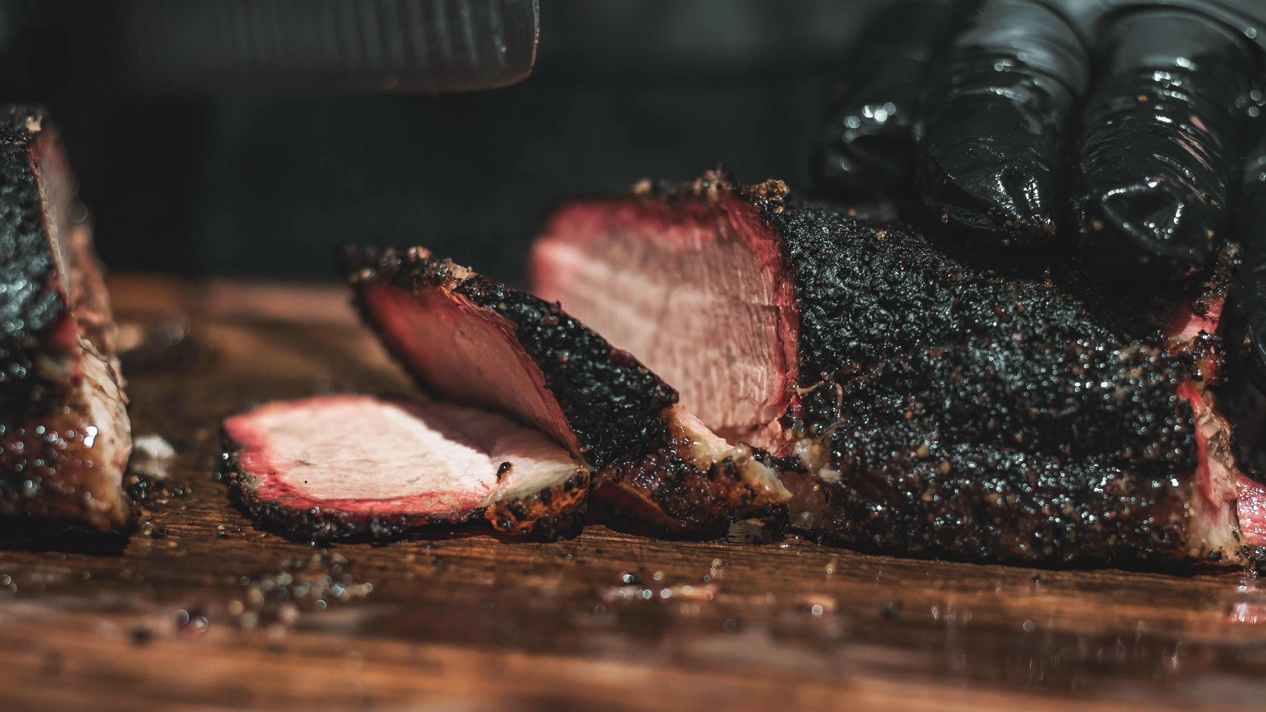 Charred sausages fresh off the grill